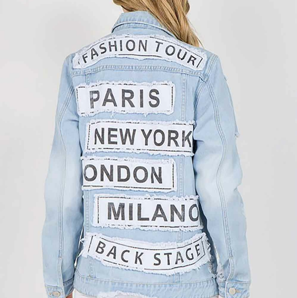 NwOT Light Blue Patch Denim Jacket
